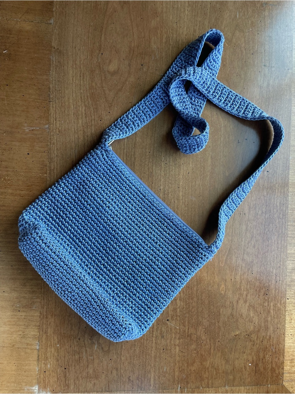 The Sak Blue Crochet Crossbody Bag small